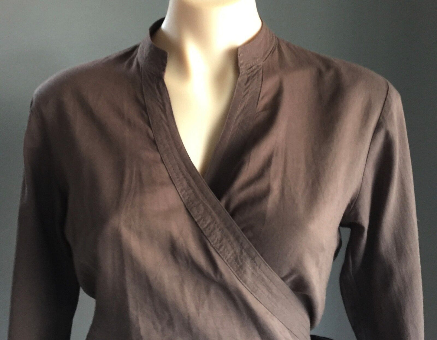 JETS Swimsuit Wrap Top Cover Brown Sheer Cotton Cross Pool Sz S M 10 12 NEW