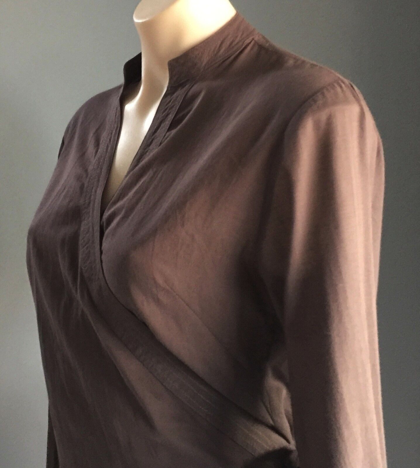 JETS Swimsuit Wrap Top Cover Brown Sheer Cotton Cross Pool Sz S M 10 12 NEW
