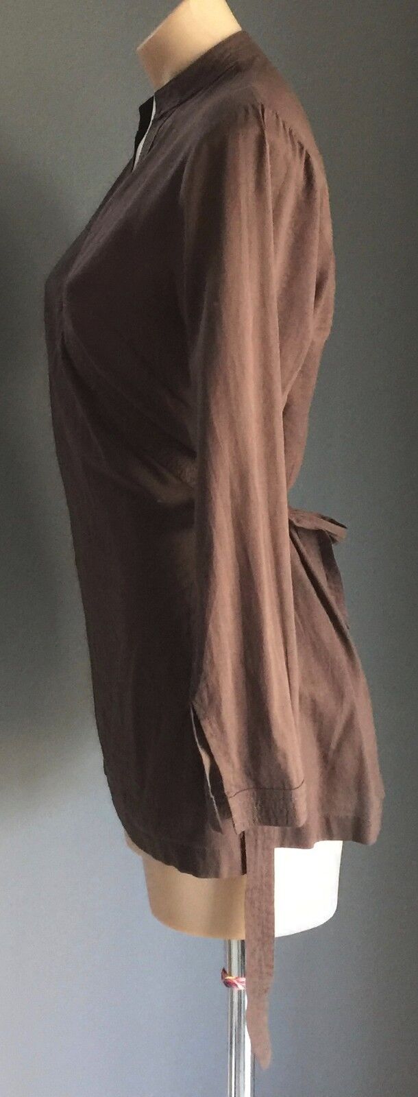 JETS Swimsuit Wrap Top Cover Brown Sheer Cotton Cross Pool Sz S M 10 12 NEW