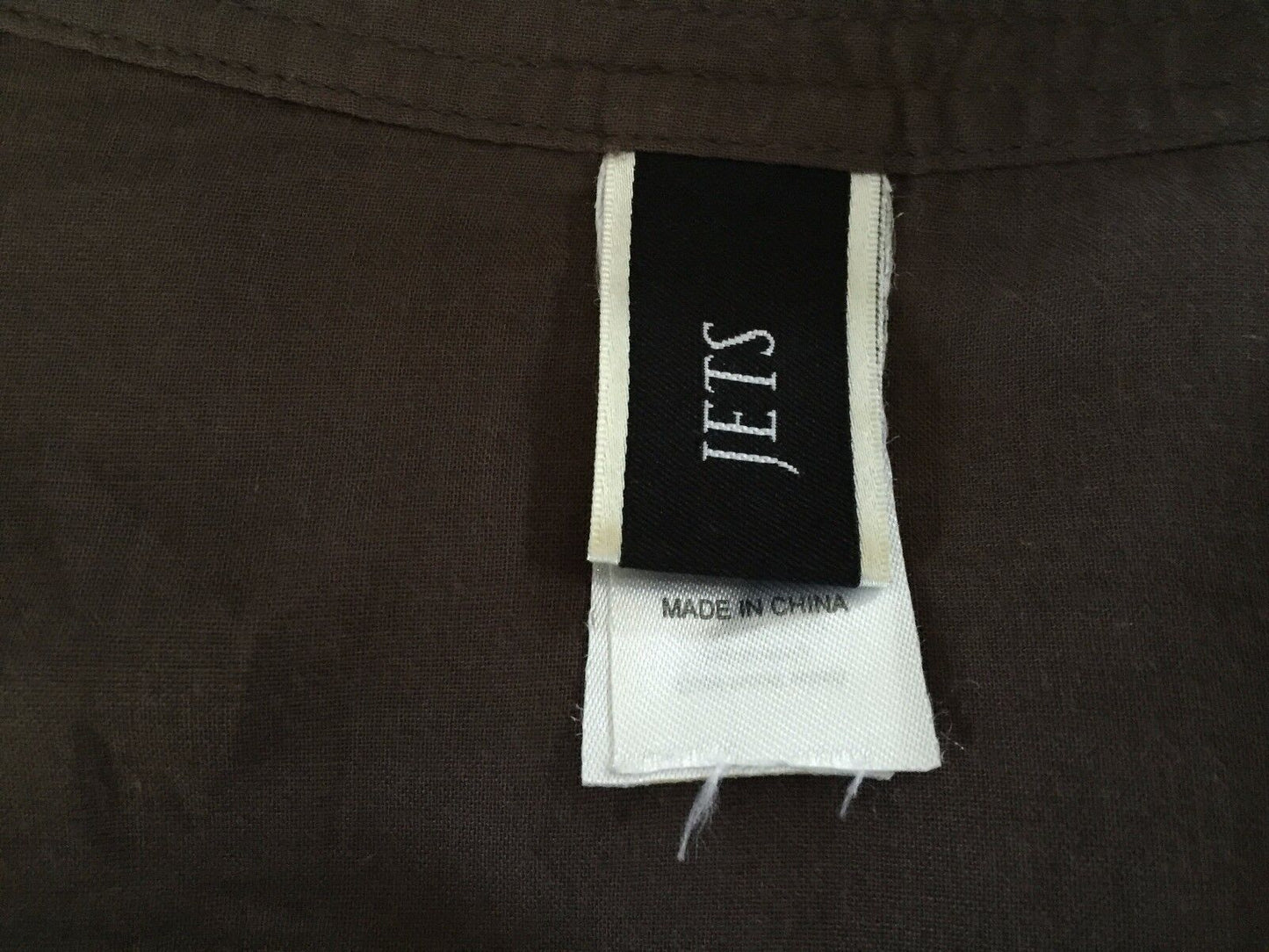 JETS Swimsuit Wrap Top Cover Brown Sheer Cotton Cross Pool Sz S M 10 12 NEW
