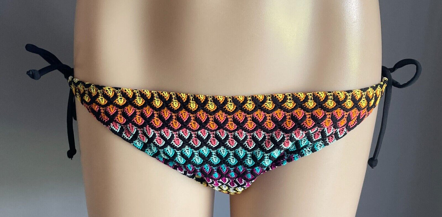 TARGET Bikini Bright Crochet Look Triangle Top & Side Tie Bottoms Size 16