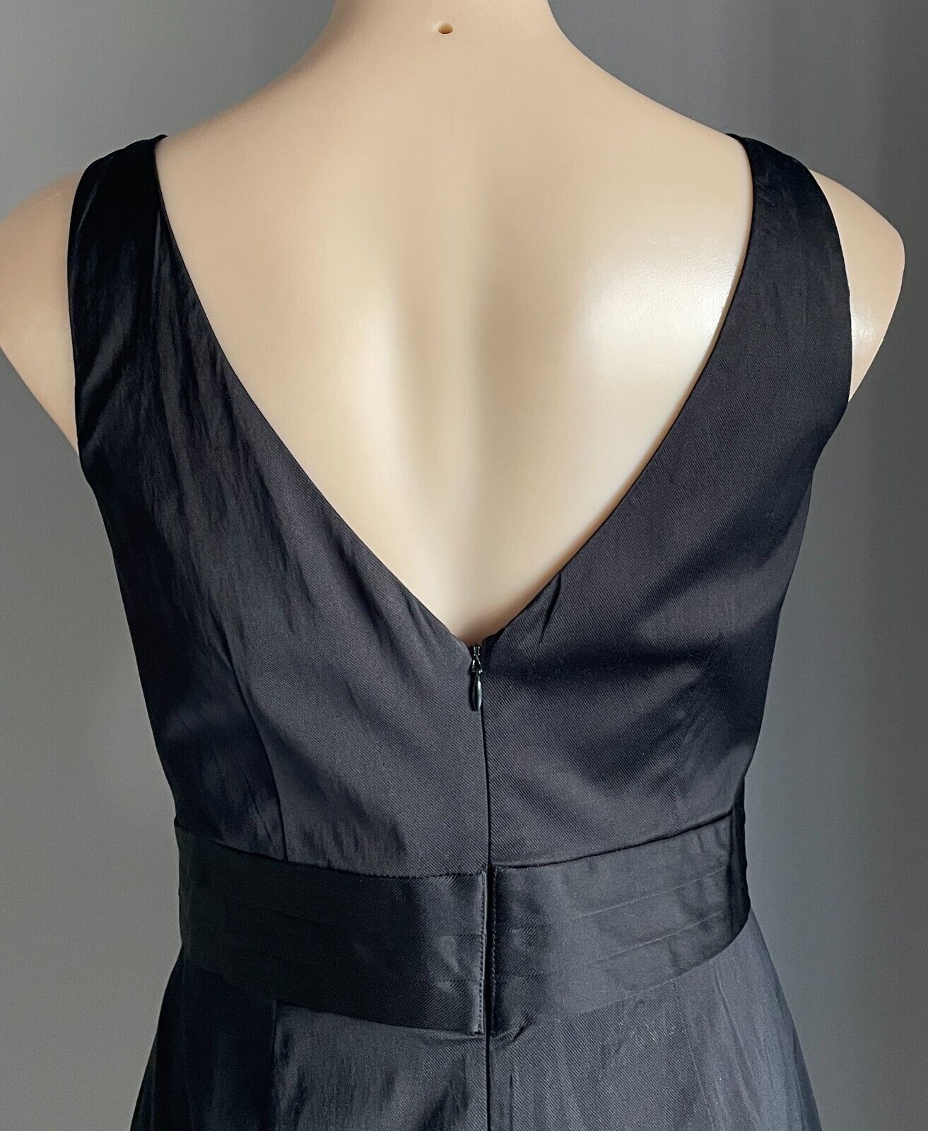 KATHERINE Black Pencil Sheath Dress Size 14 Sleeveless LBD Knee Length