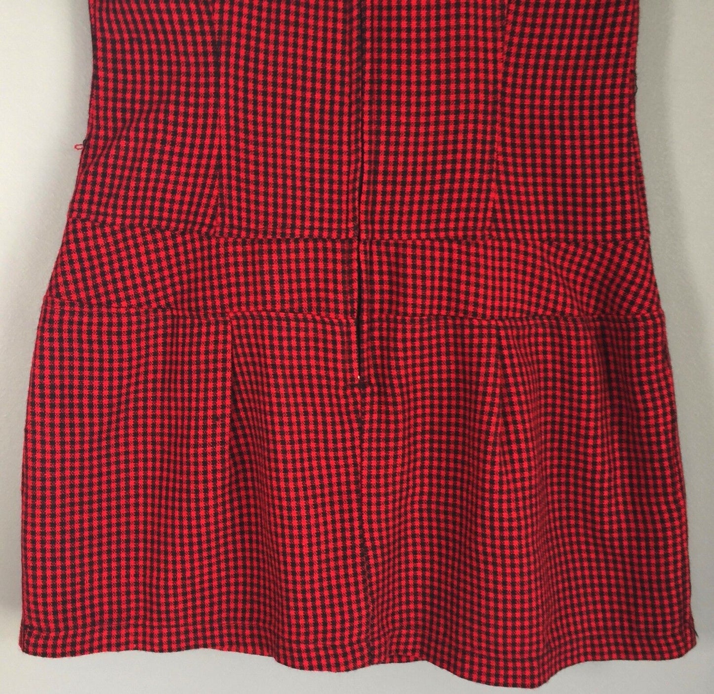 RTS Mini Dress Black & Red Check Sleeveless Frock Ladies Size S 6 8 NEW