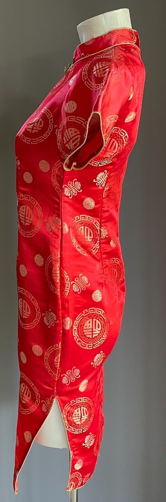 CHEONGSAM Traditional Chinese Style Dress Qipao Red Gold Pink Size S 8 10