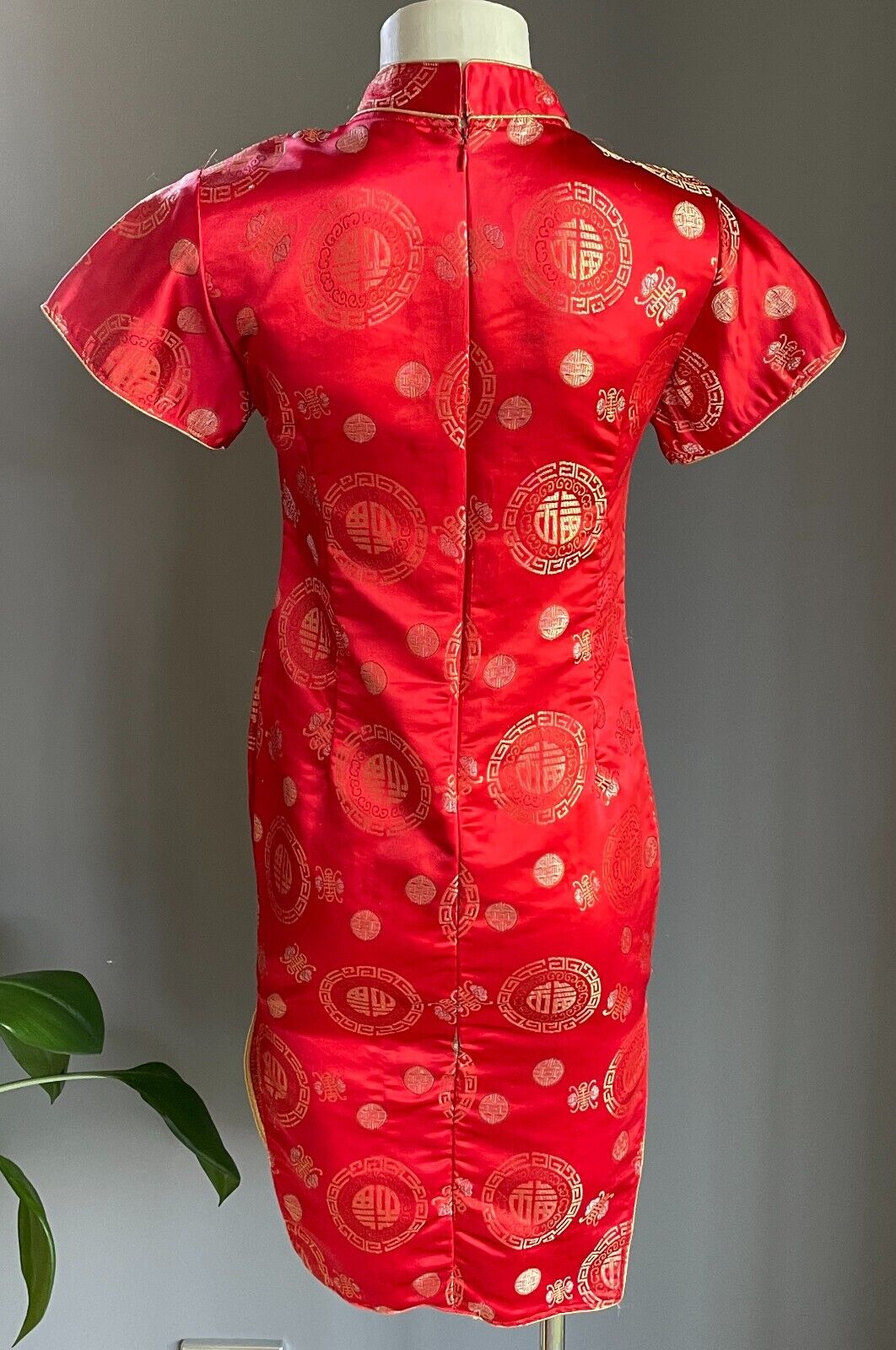 CHEONGSAM Traditional Chinese Style Dress Qipao Red Gold Pink Size S 8 10