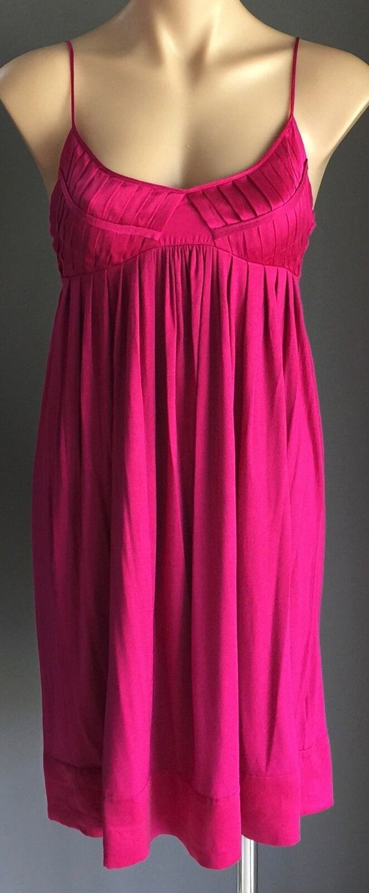 SPORTSGIRL Dress Hot Pink Empire Waist Baby Doll Style Frock Ladies Size XS 10