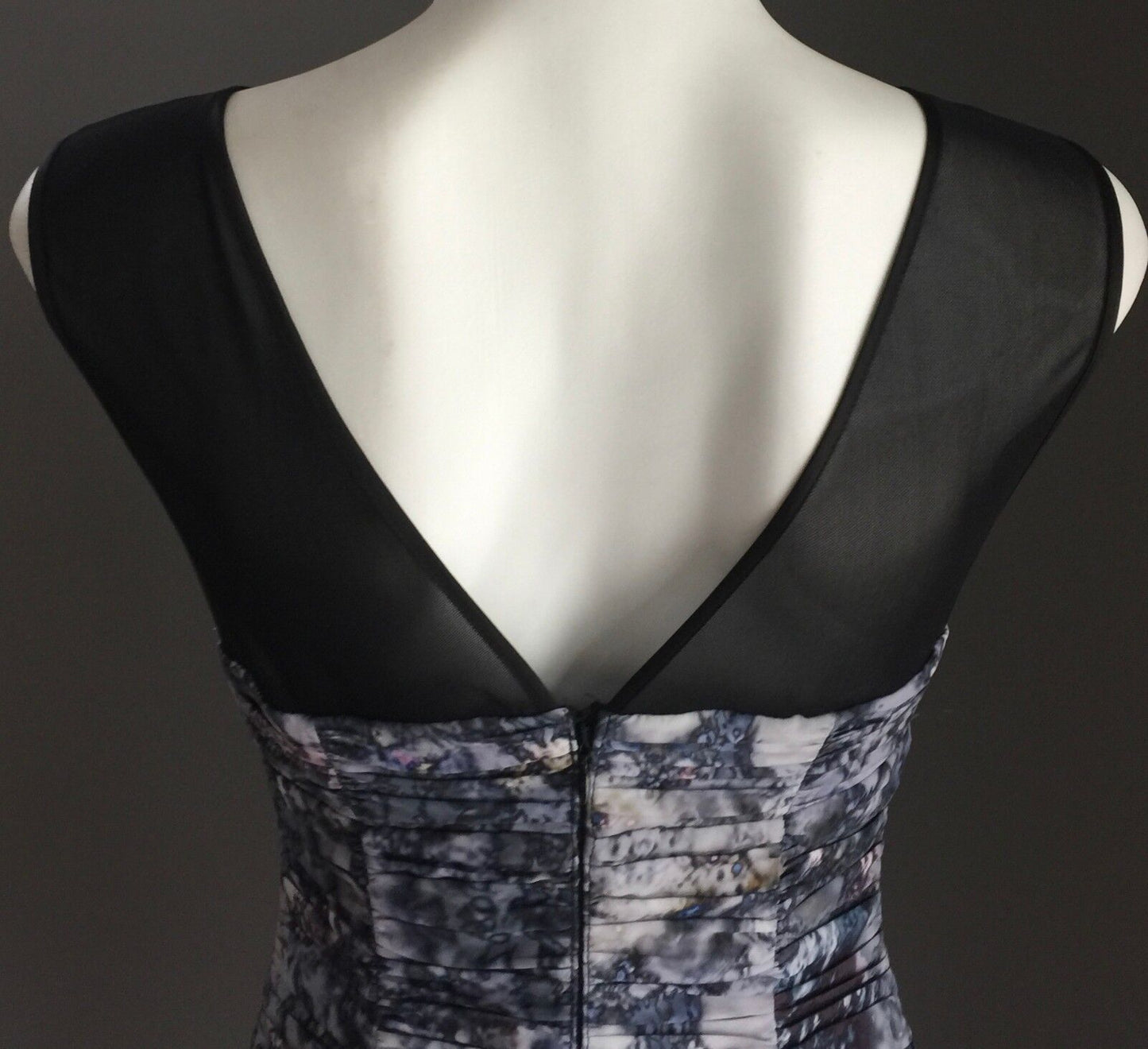 BLUEJUICE Mini Dress MultiColoured Marble Print Gathered Layer Size S 8