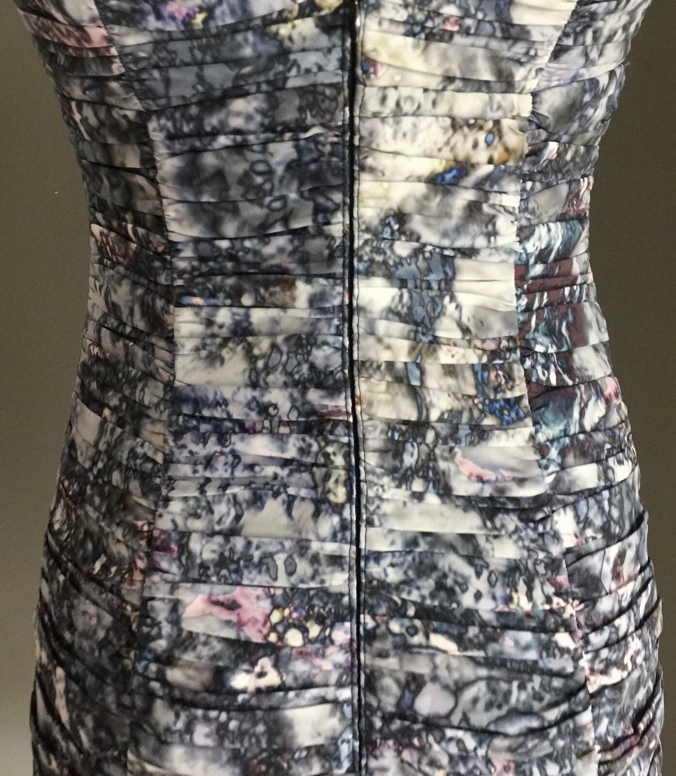 BLUEJUICE Mini Dress MultiColoured Marble Print Gathered Layer Size S 8