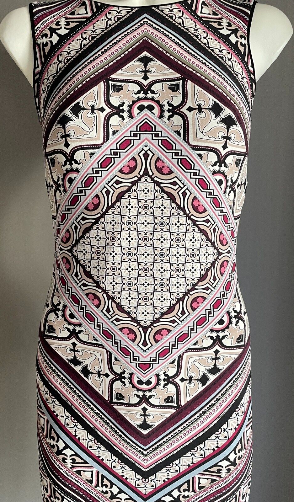 WHITE HOUSE BLACK MARKET Stretch Bodycon Dress Multicolour Mandala Size XXS 8