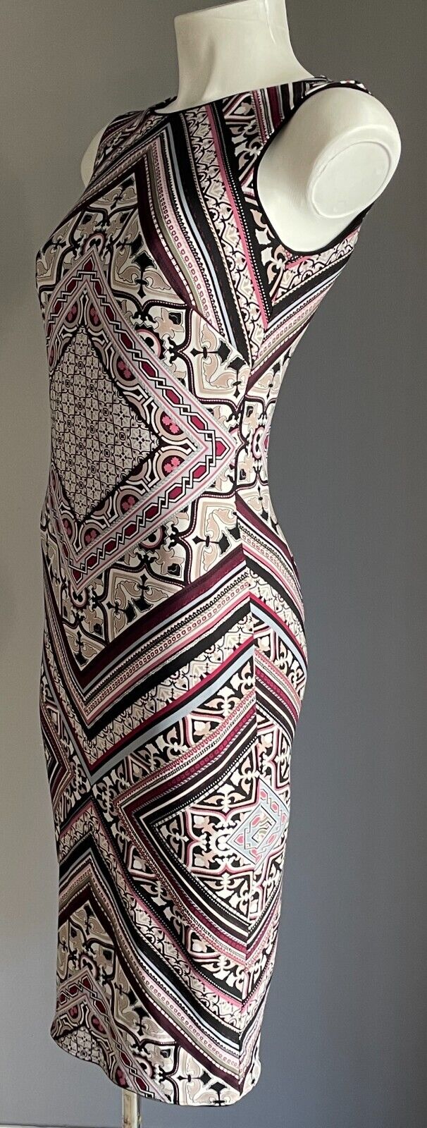 WHITE HOUSE BLACK MARKET Stretch Bodycon Dress Multicolour Mandala Size XXS 8