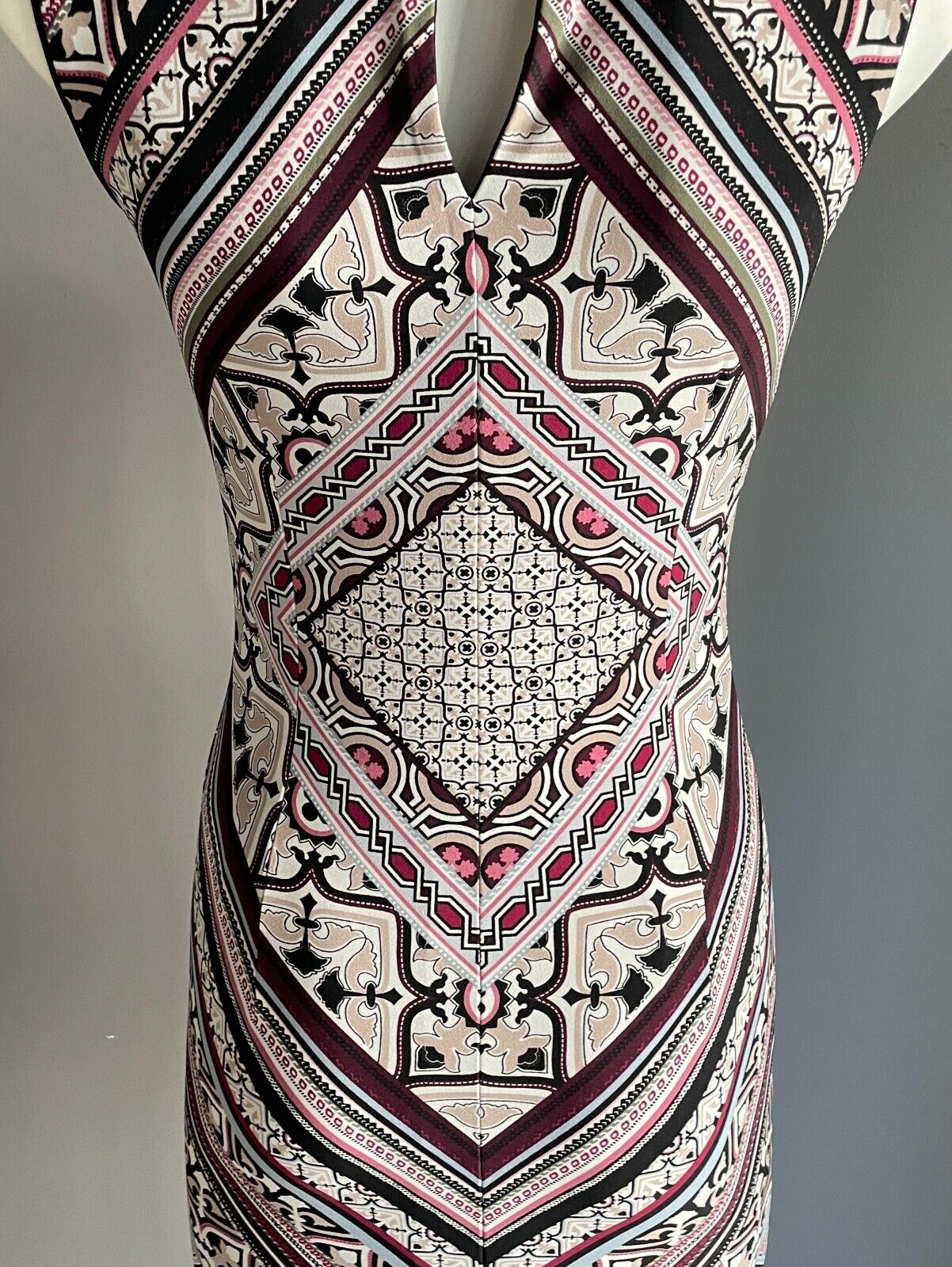WHITE HOUSE BLACK MARKET Stretch Bodycon Dress Multicolour Mandala Size XXS 8