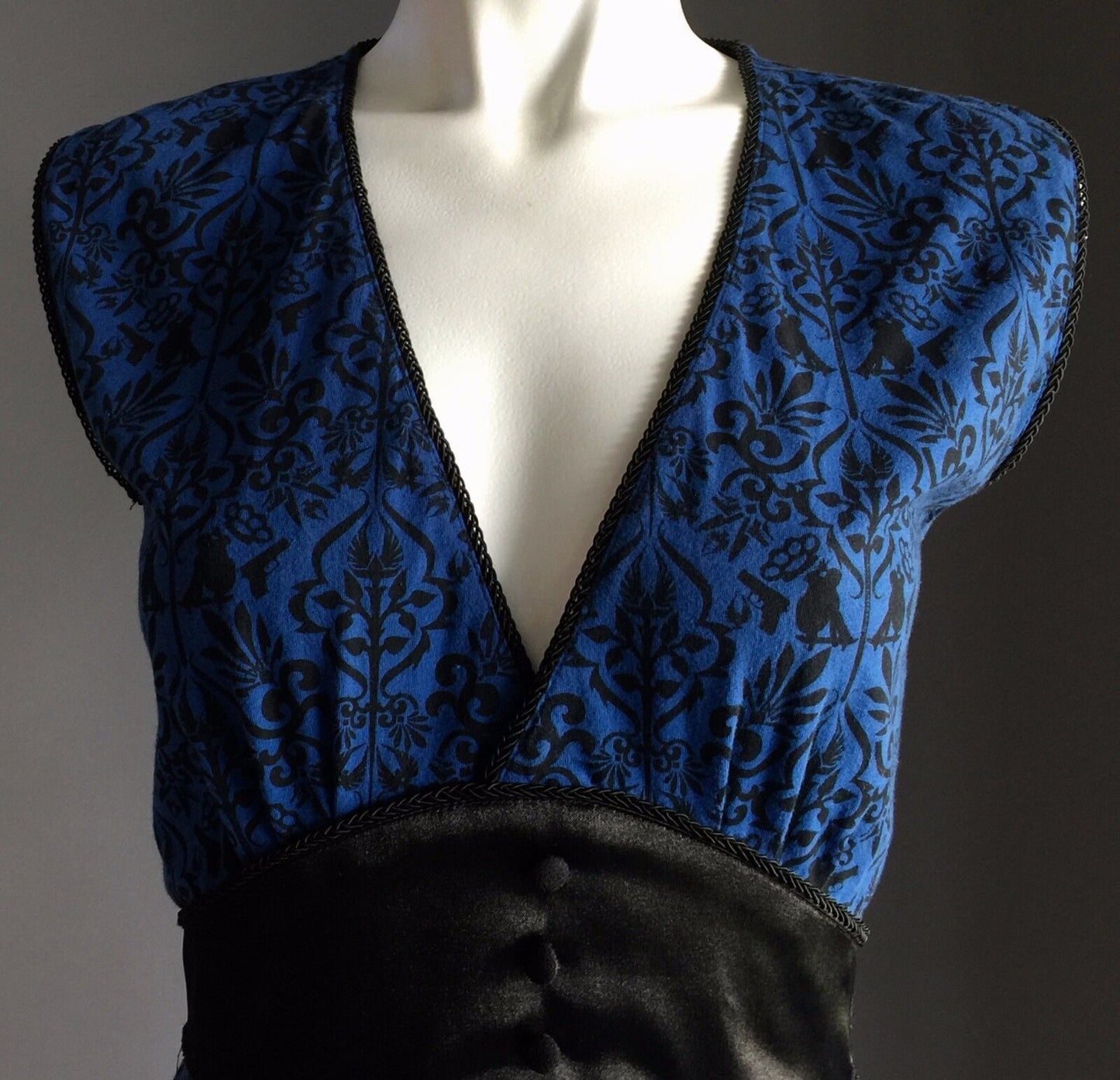 NOVEMBER CLOTHING Dress  Blue & Black Sleeveless Tie Back Ladies Size 8 NEW