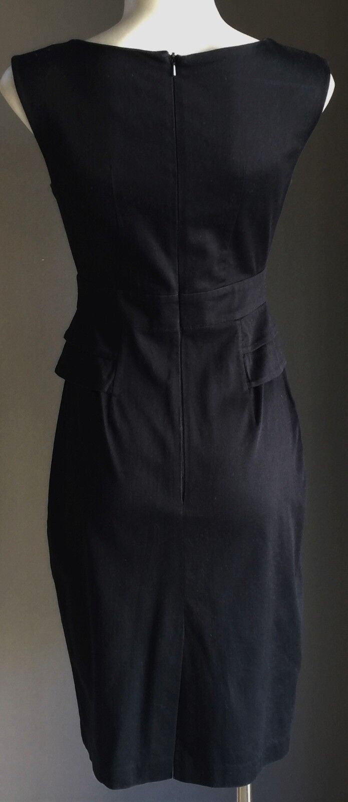 DOROTHY PERKINS Peplum Dress Navy & Beige Stretch Colour Block Size 8 Gorgeous