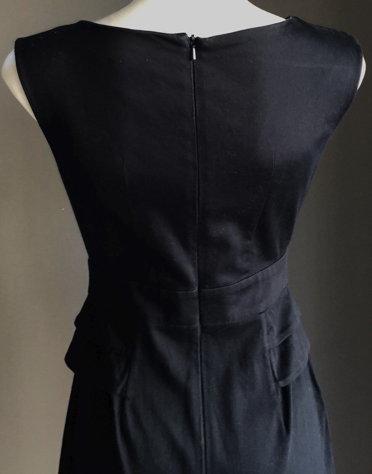 DOROTHY PERKINS Peplum Dress Navy & Beige Stretch Colour Block Size 8 Gorgeous