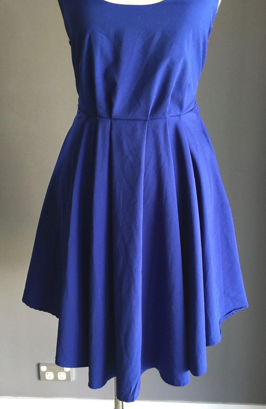 IMPRINT Mini Dress Cobalt Blue Dip Hem Low Back Cocktail Party Ladies Size 8