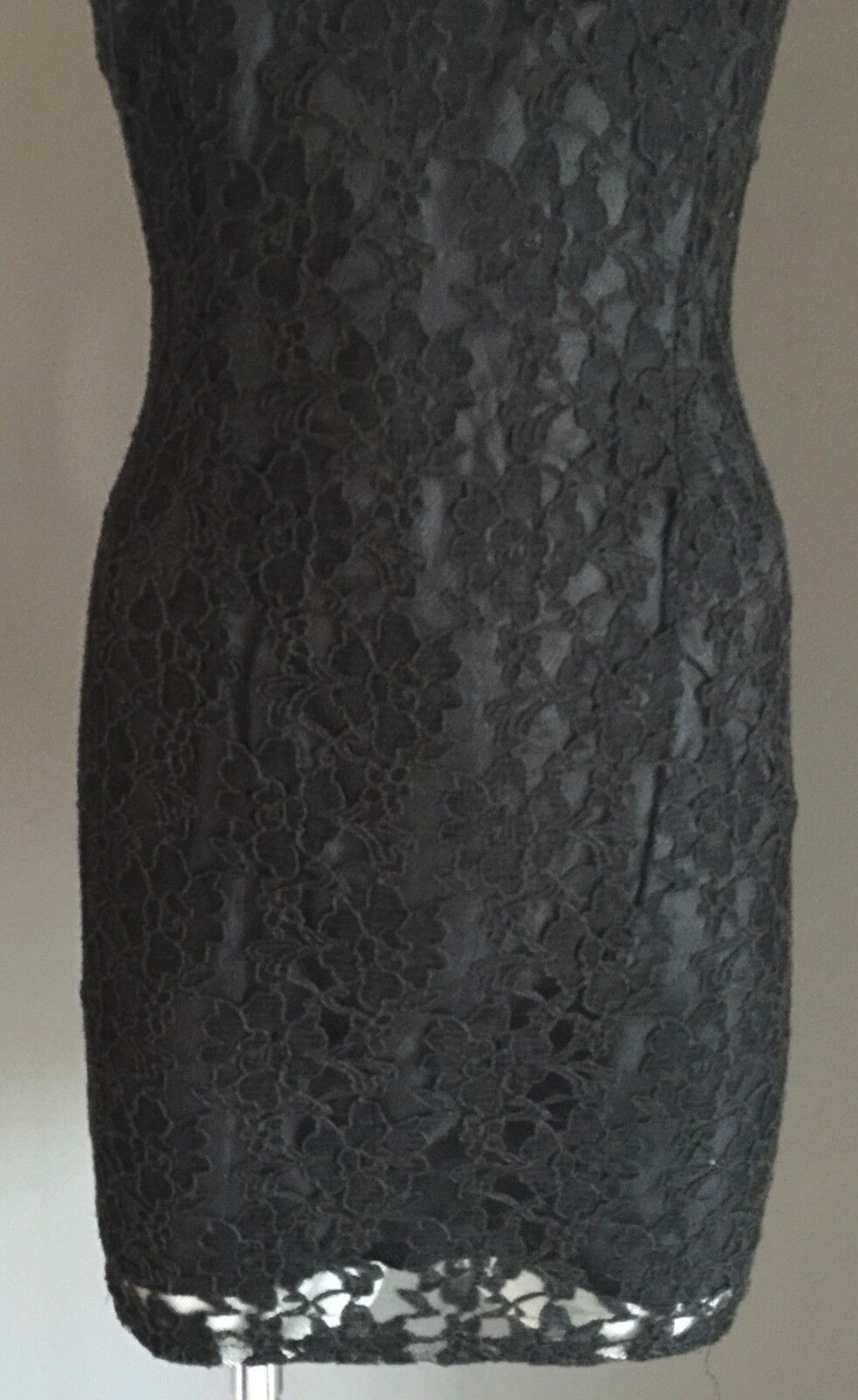 DENIS-T LBD Mini Dress Black Lace Size 8  Excellent Condition Vintage