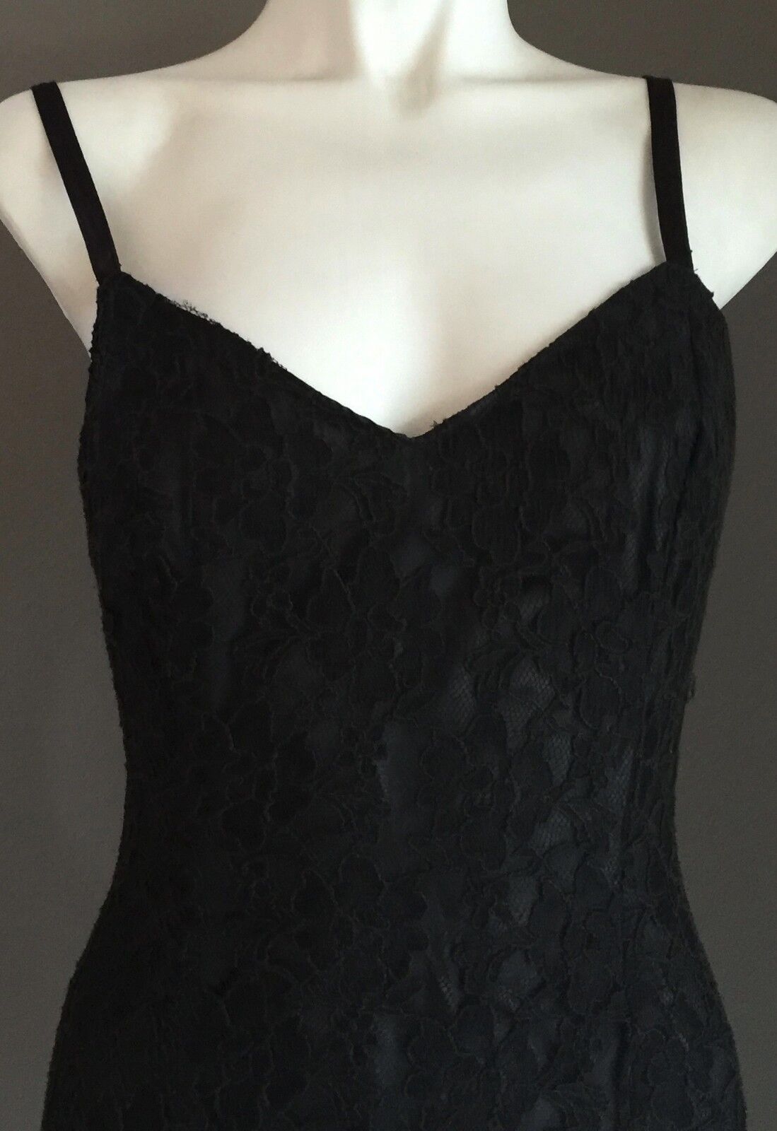 DENIS-T LBD Mini Dress Black Lace Size 8  Excellent Condition Vintage