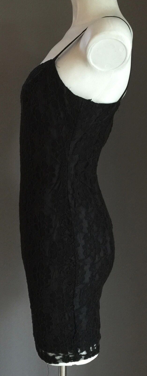 DENIS-T LBD Mini Dress Black Lace Size 8  Excellent Condition Vintage