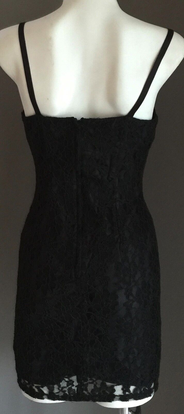 DENIS-T LBD Mini Dress Black Lace Size 8  Excellent Condition Vintage
