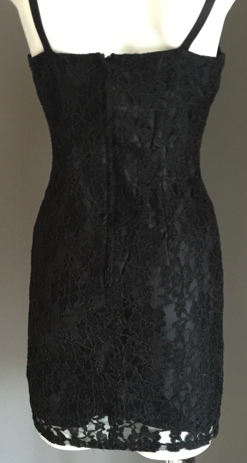 DENIS-T LBD Mini Dress Black Lace Size 8  Excellent Condition Vintage