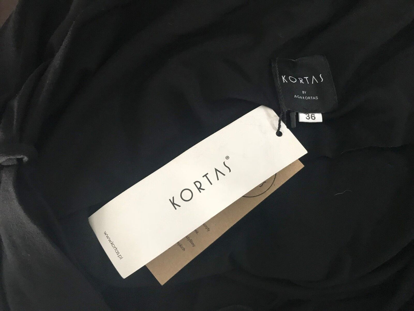 KORTAS by AGA KORTAS Maxi Dress Black Cowl Neck & Back Short Sleeve 36 / 10 NEW