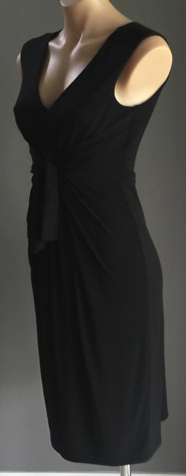 ME TOO Dress Black Stretchy Cinched Waist Frock Ladies Size 8 10 Stunning LBD!=