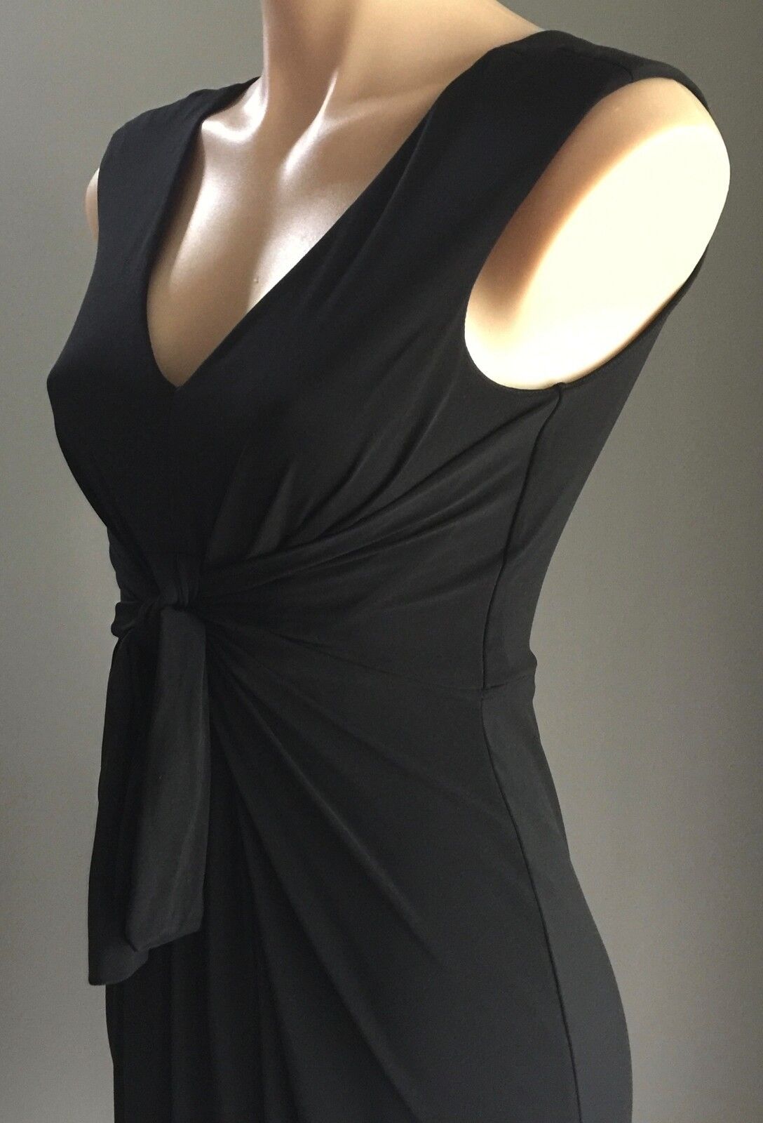 ME TOO Dress Black Stretchy Cinched Waist Frock Ladies Size 8 10 Stunning LBD!=