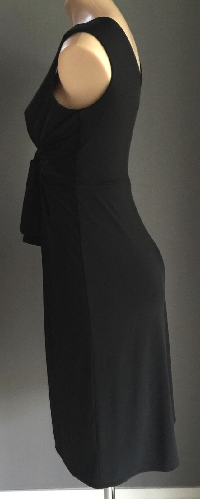 ME TOO Dress Black Stretchy Cinched Waist Frock Ladies Size 8 10 Stunning LBD!=