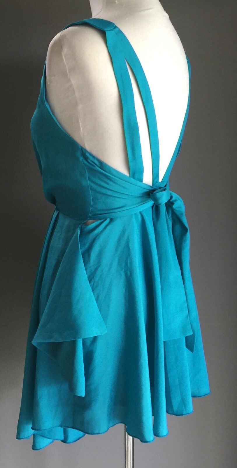 LIONESS Mini Dress Dip Hem Blue Ladies Size 8 Great Condition Lovely Style