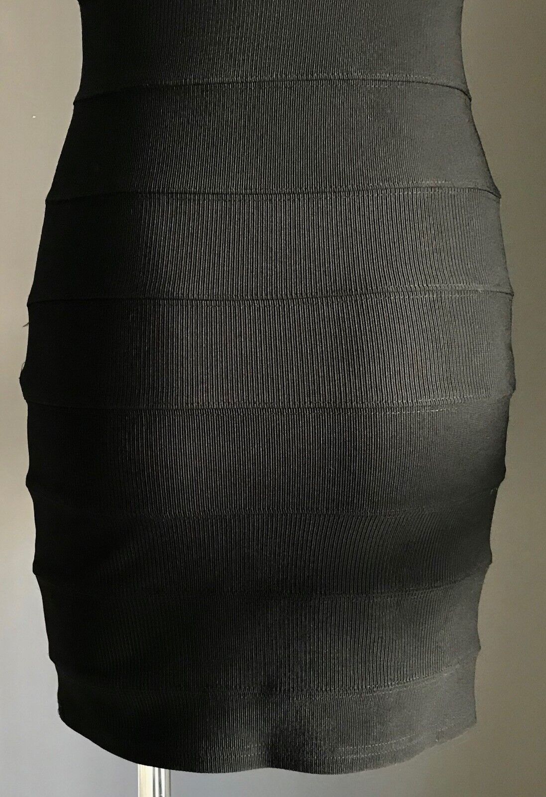 SUNNY GIRL Bandage Dress Black Stretch w Lace & Stud Trim Ladies Size 8 10 NEW