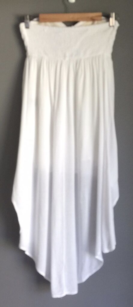 Strapless Dress LOVELY GIRL Hi Low White Hem Beach Party Ladies Size M 10 12