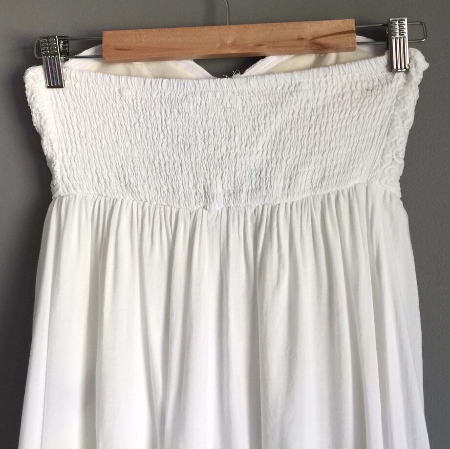 Strapless Dress LOVELY GIRL Hi Low White Hem Beach Party Ladies Size M 10 12