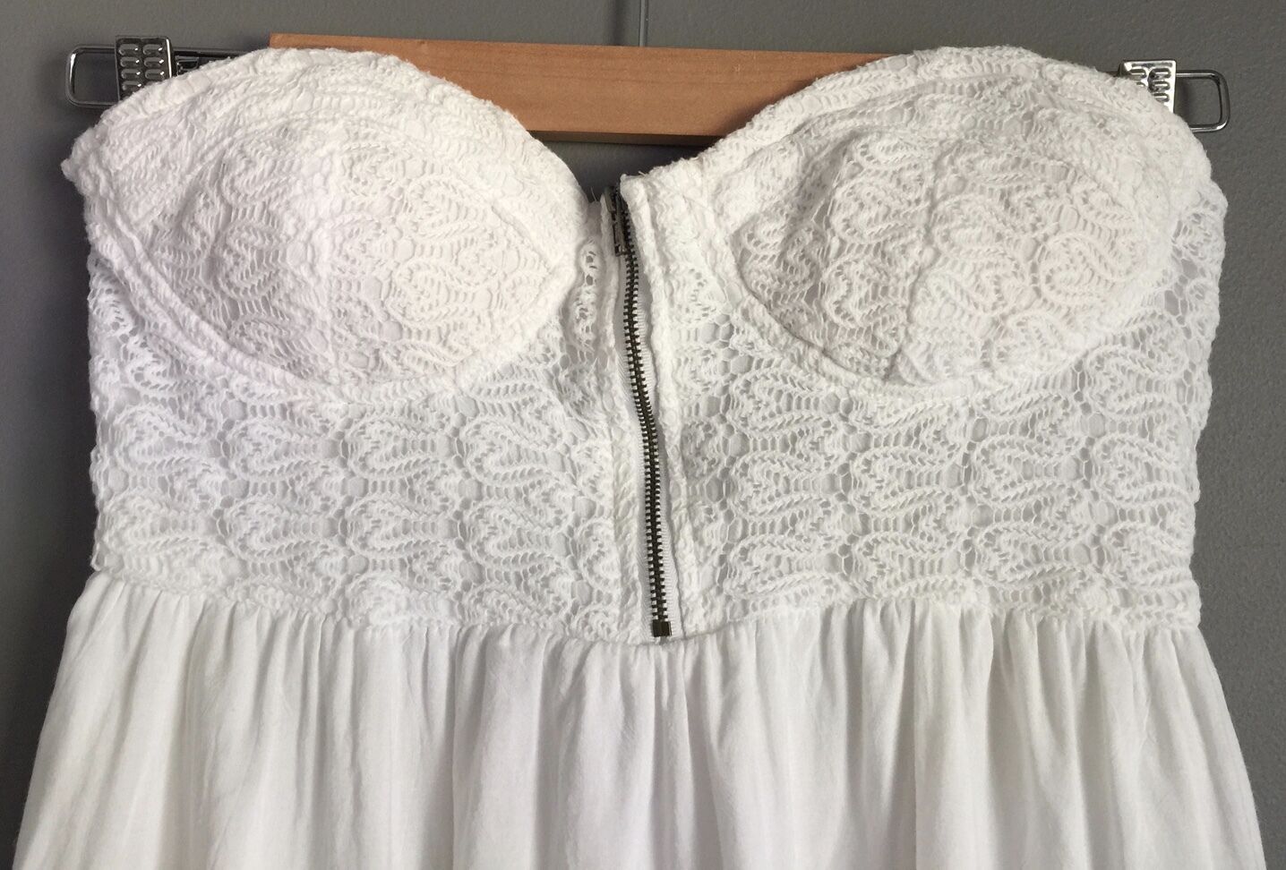 Strapless Dress LOVELY GIRL Hi Low White Hem Beach Party Ladies Size M 10 12