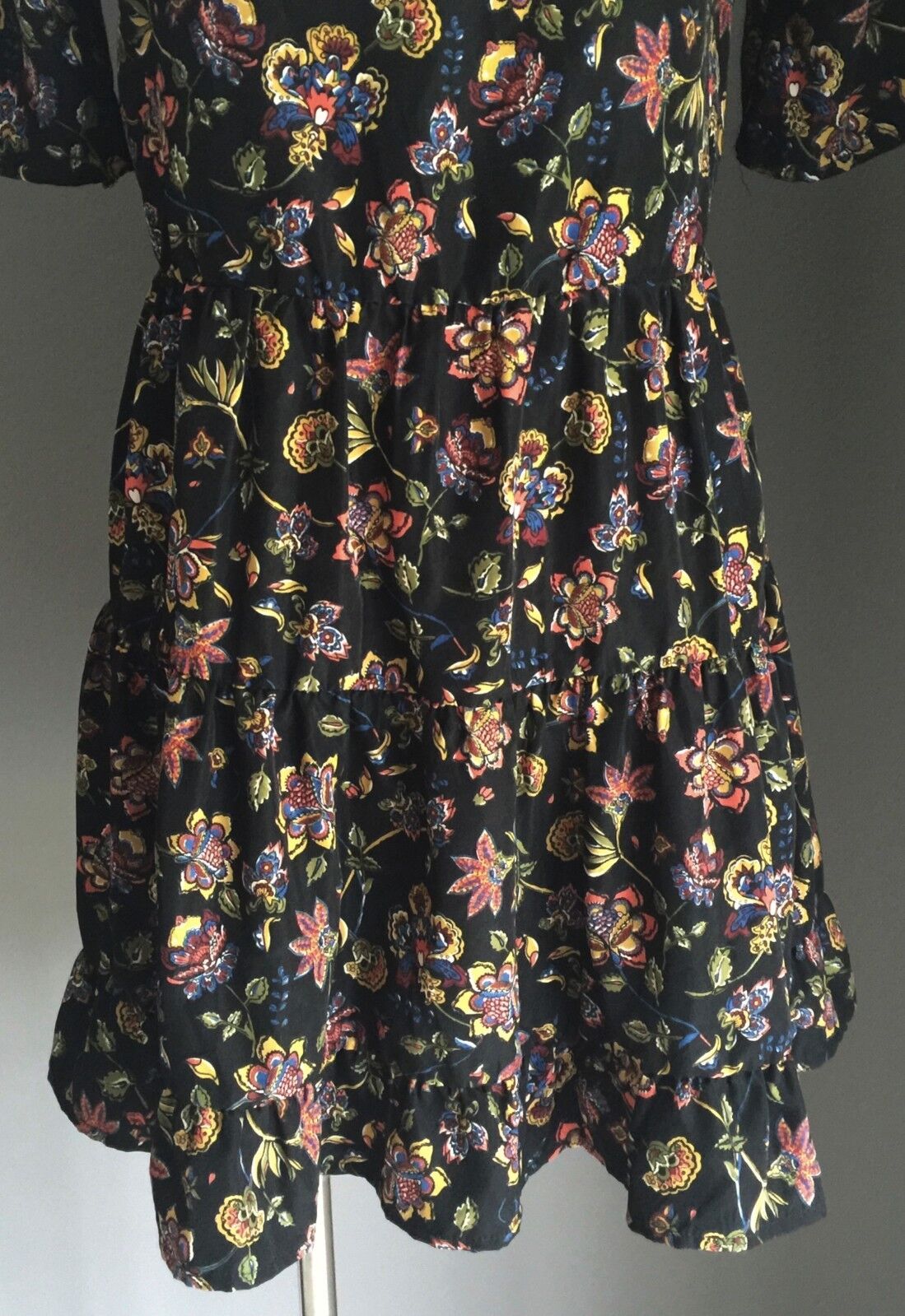 MY LEFTIES Dress Black Floral Print Short Sleeve Skater Size M 8 Gorgeous