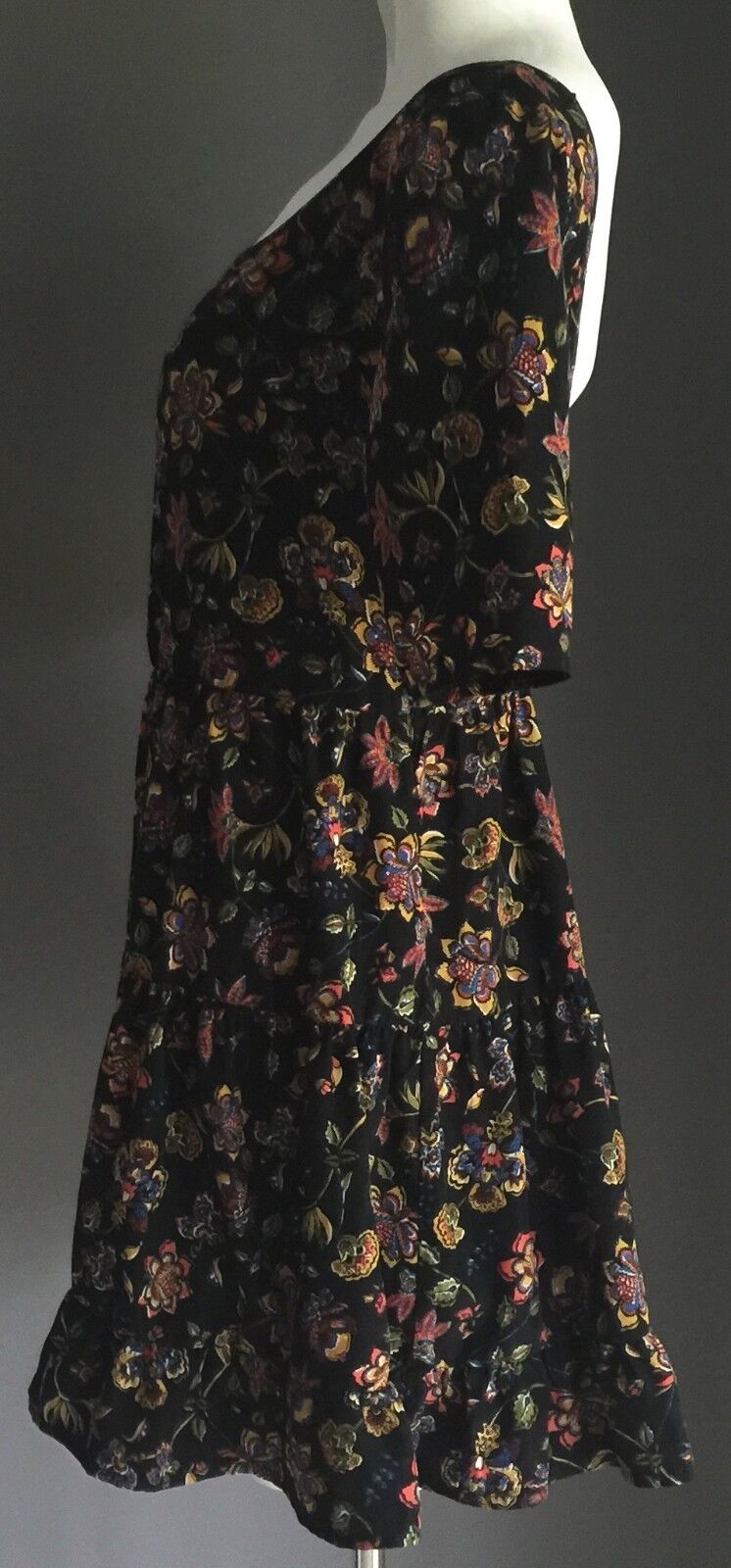 MY LEFTIES Dress Black Floral Print Short Sleeve Skater Size M 8 Gorgeous