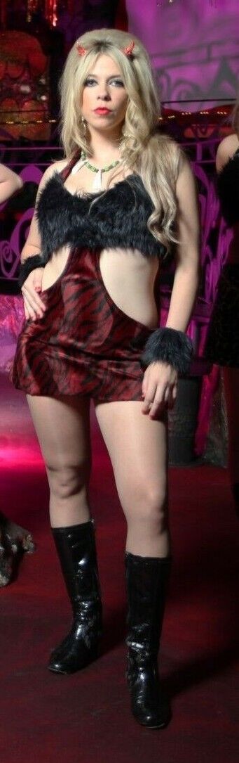 GoGo Dress BABZOTICA LONDON 1960's Black & Burgundy Velour Cut Out Sides M 12