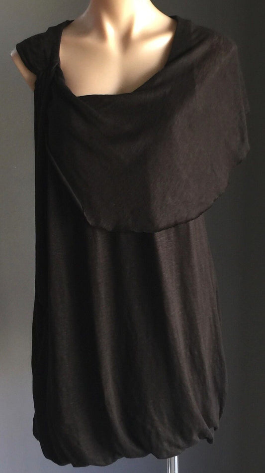 SEED FEMME Dress Top Black Bubble Hem Dress Tunic Top Ladies Size M 12