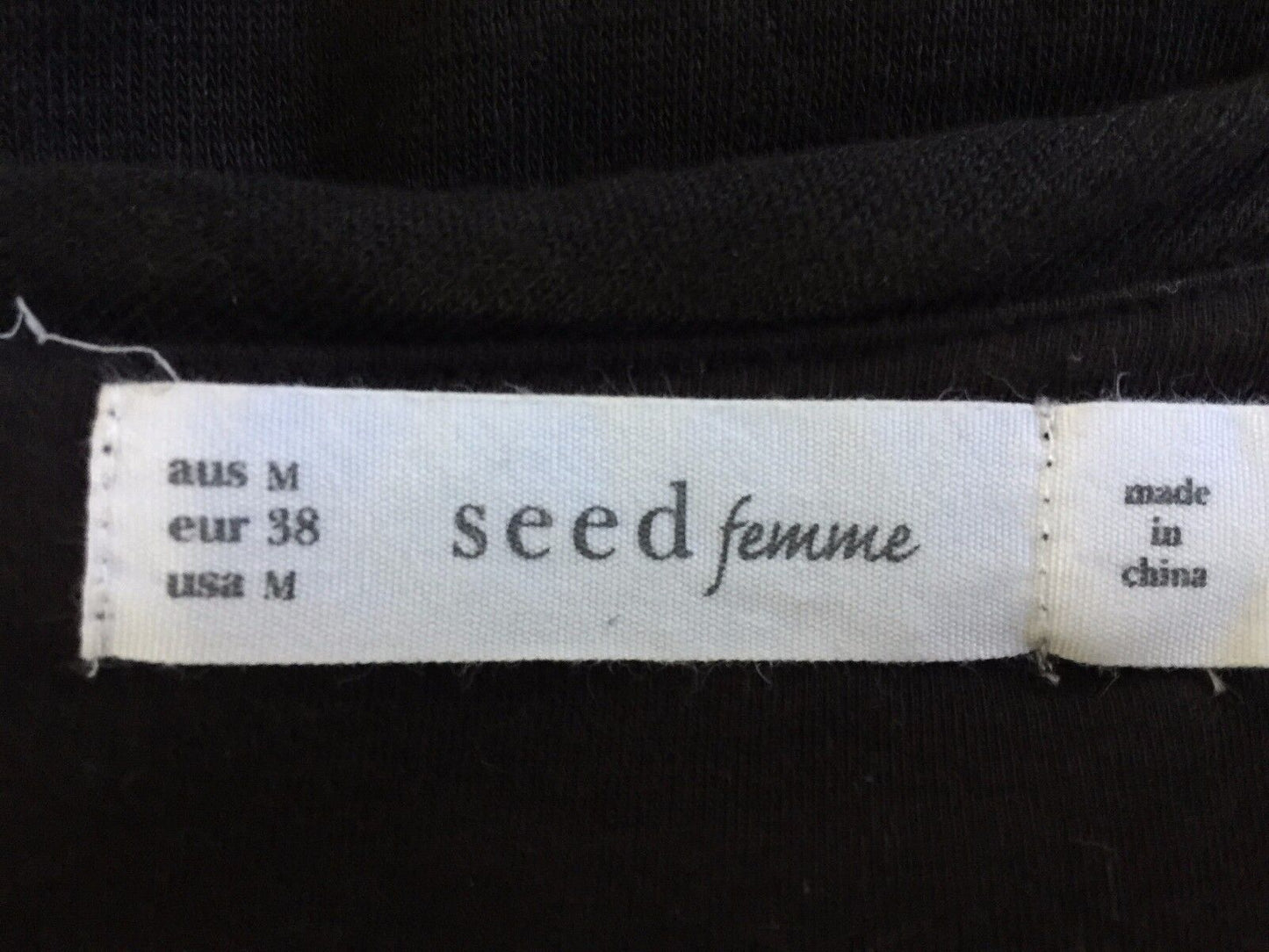 SEED FEMME Dress Top Black Bubble Hem Dress Tunic Top Ladies Size M 12
