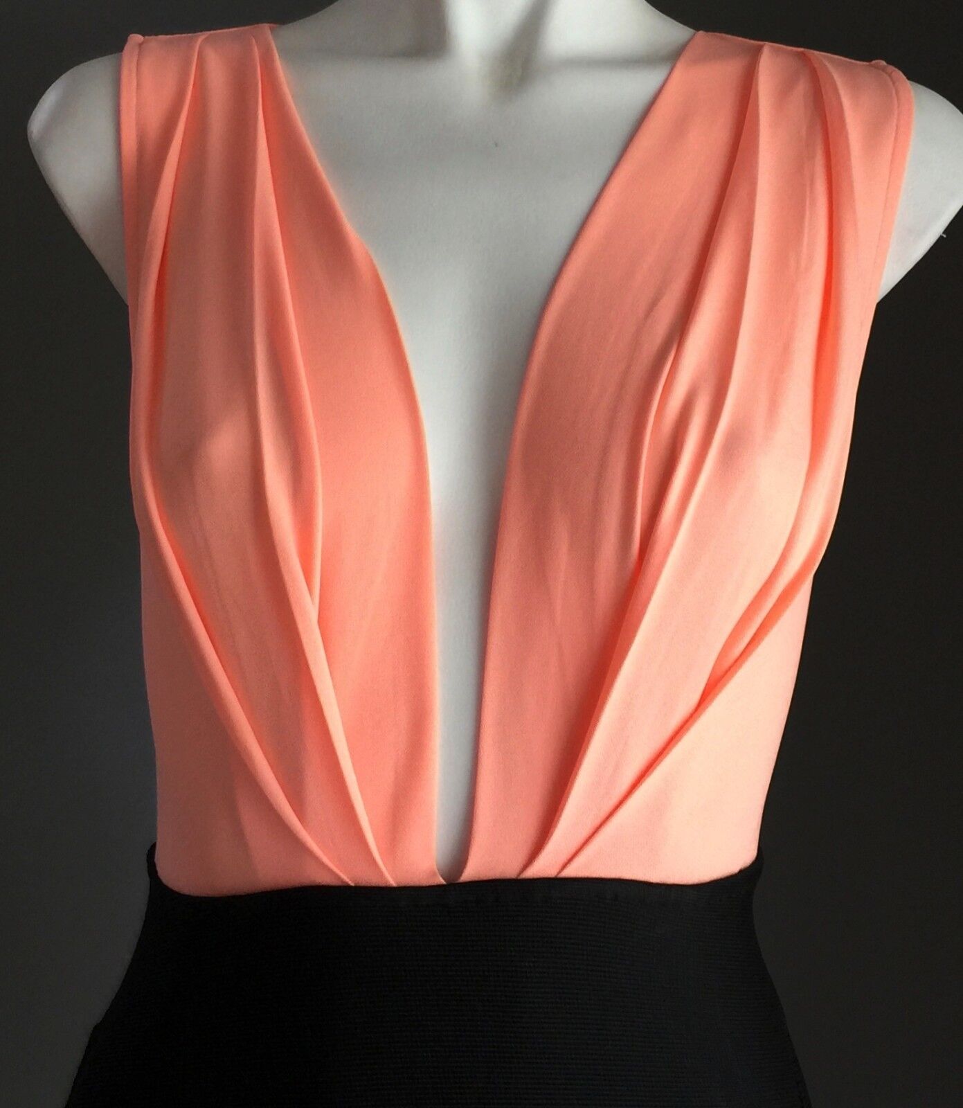 VENUS Bodycon Mini Dress Coral & Black Stretch Ladies Size 6 8 NEW Stunning