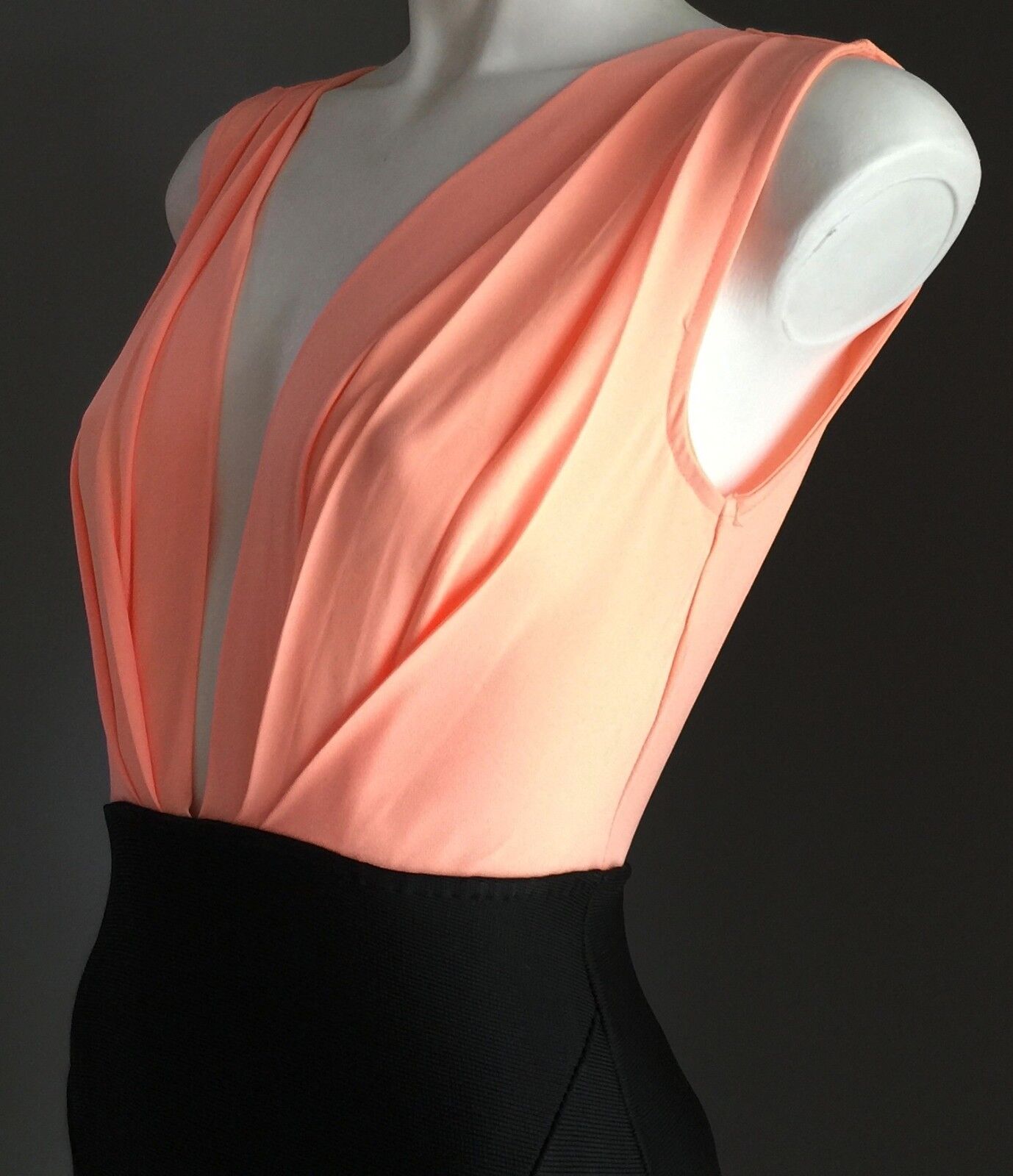 VENUS Bodycon Mini Dress Coral & Black Stretch Ladies Size 6 8 NEW Stunning