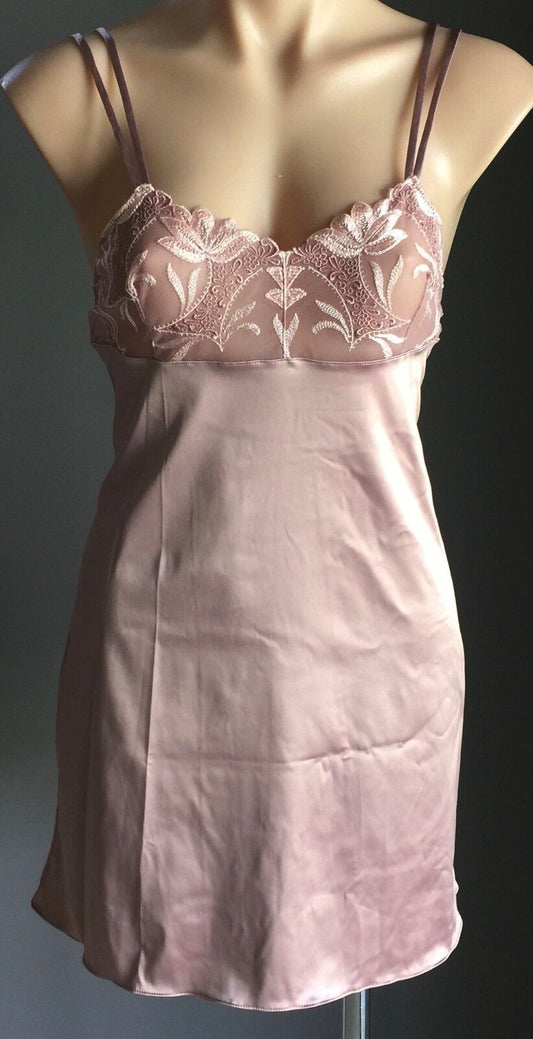 LOUISA BRACQ Paris "Astree Bois De Rose" Chemise Nightie Size 10 Lingerie NEW
