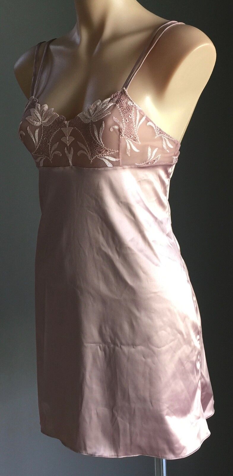 LOUISA BRACQ Paris "Astree Bois De Rose" Chemise Nightie Size 10 Lingerie NEW