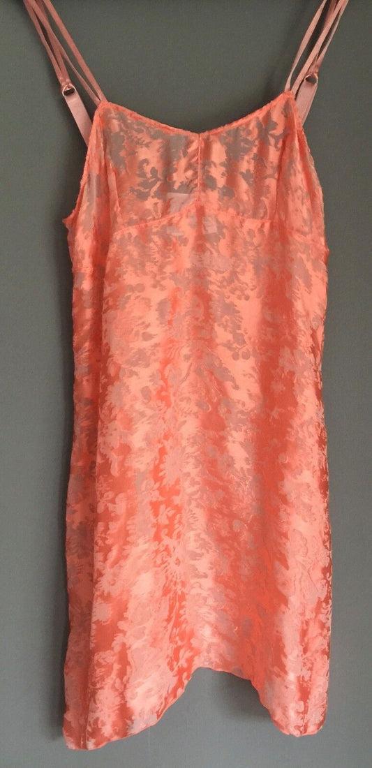 LOUISA BRACQ Paris "Elise" Chemise Size 8 Light Coral Lace French Lingerie NEW