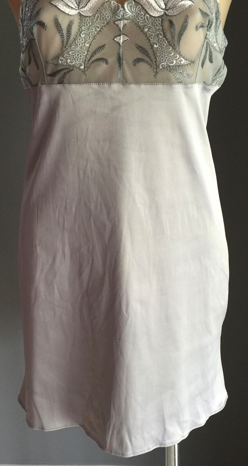 LOUISA BRACQ Paris "Astree" Silver Chemise Nightie French Lingerie Size 10 NEW