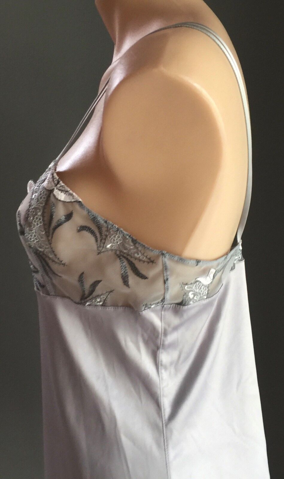 LOUISA BRACQ Paris "Astree" Silver Chemise Nightie French Lingerie Size 10 NEW