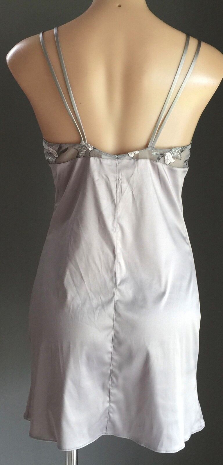 LOUISA BRACQ Paris "Astree" Silver Chemise Nightie French Lingerie Size 10 NEW