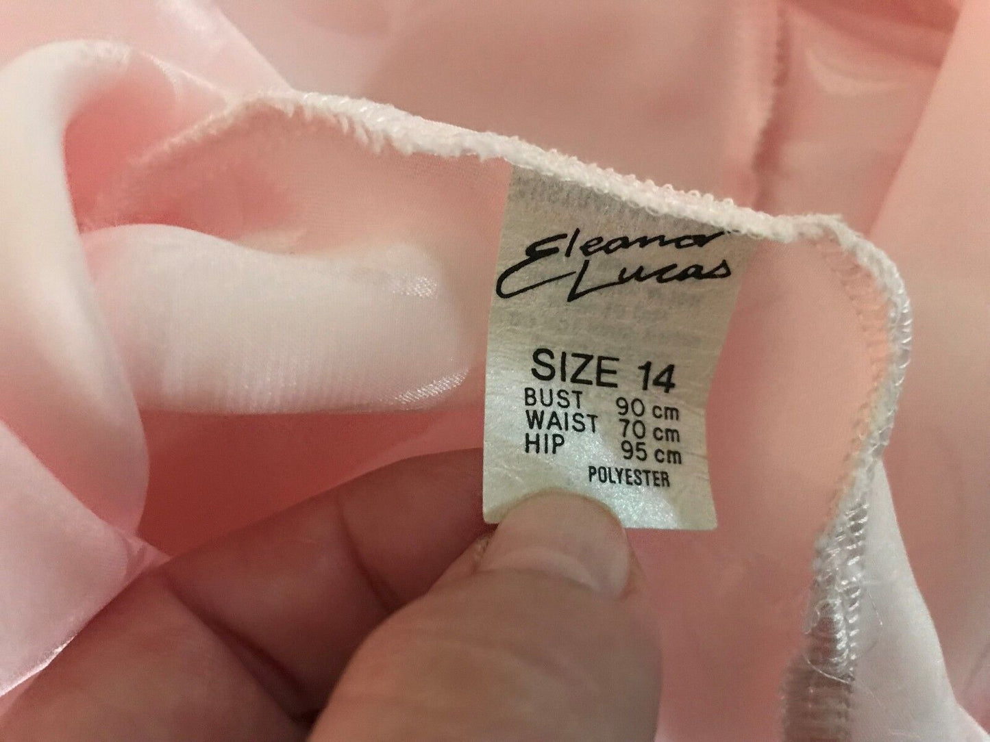 ELANOR LUCAS Silky Chemise & Bath Robe Set Peach Floral Set Sz 14 AU 12 VIntage