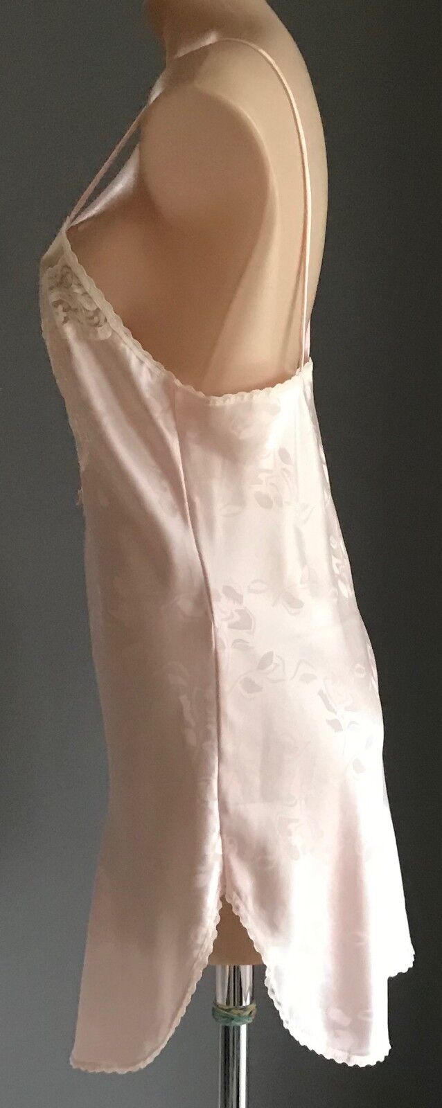 ELANOR LUCAS Silky Chemise & Bath Robe Set Peach Floral Set Sz 14 AU 12 VIntage