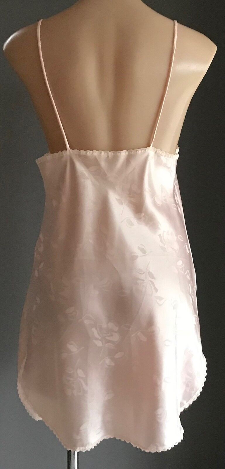 ELANOR LUCAS Silky Chemise & Bath Robe Set Peach Floral Set Sz 14 AU 12 VIntage