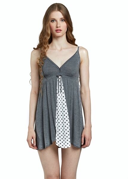New PEPITA Nightie Grey Spot Spaghetti Strap Ladies Size 18 Luxe Italian Label!